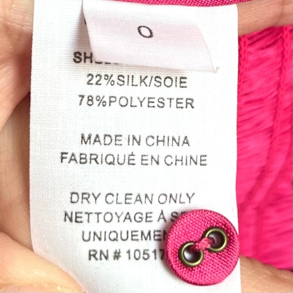 Ulla Johnson Pink Aurele Mini Dress Sz 0 Smocked Silk Blend Puff Sleeve Cocktail - Picture 9 of 16